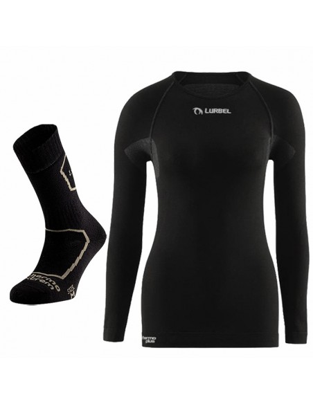 pack calcetines malvina + camiseta alaska women - pack ropa térmica mujer - lurbel