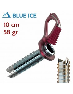 aero lite 10 cm (red) - tornillo de hielo ultraligero con manivela - blue ice
