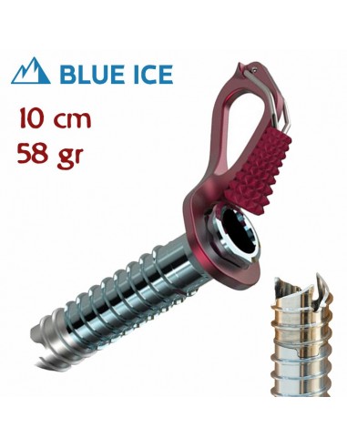 aero lite 10 cm (red) - tornillo de hielo ultraligero con manivela - blue ice