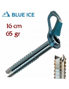 aero lite 16 cm (blue) - tornillo de hielo ultraligero con manivela - blue ice