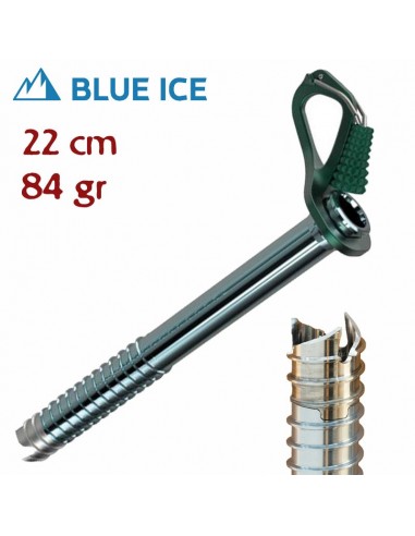 aero lite 22 cm (green) - tornillo de hielo ultraligero con manivela - blue ice