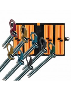 pack 8 aero lite + funda octo - tornillos de hielo con funda - blue ice / petzl 2