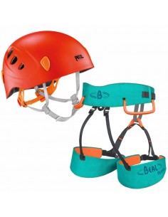 arnés rookie + picchu naranja - pack infantil - beal/petzl 2