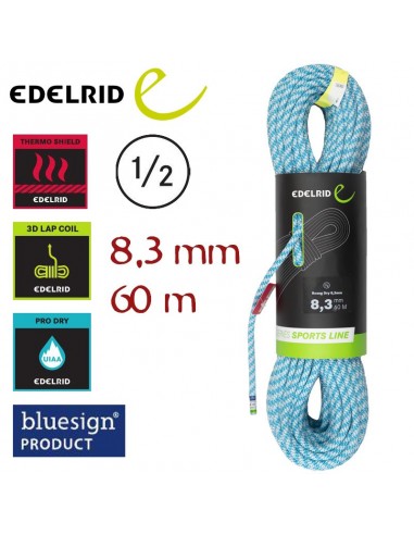 roseg dry 8,3 mm 60 m (azul) - cuerda doble - edelrid