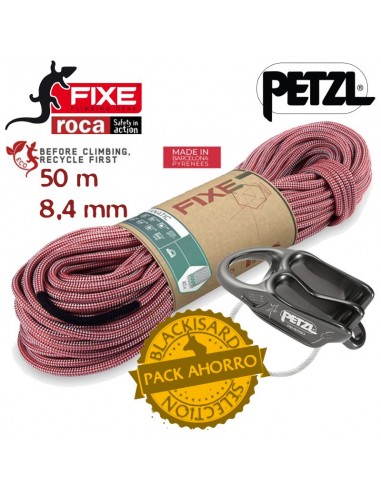 pack cuerda fanatic 50 m + reverso de petzl