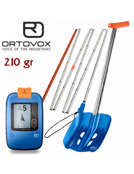 pack avalanche rescue set diract voice - pack arva sonda y pala - ortovox