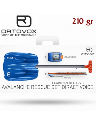 pack avalanche rescue set diract voice - pack arva sonda y pala - ortovox
