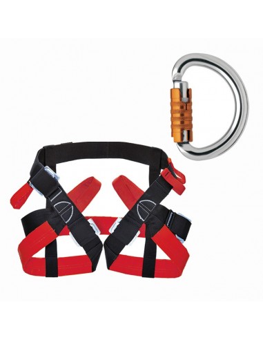 pack arnés speleo de rock empire + omni triactlock de petzl