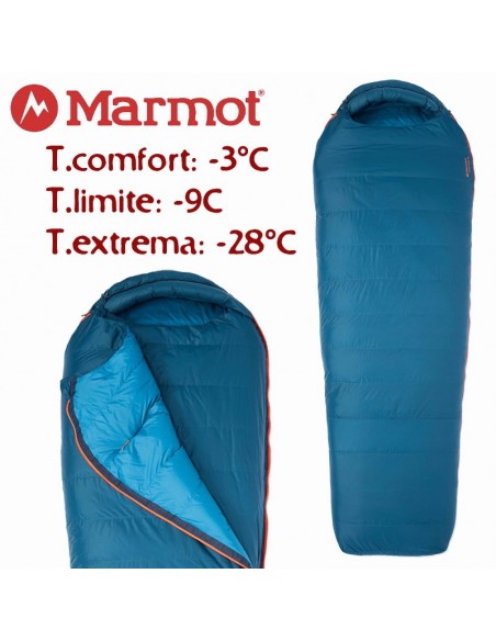 yolla bolly - saco de dormir de plumas - marmot