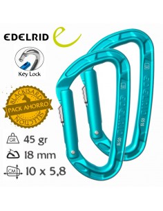 pack 2 pure slider (icemint) - mosquetón cierre slider - edelrid
