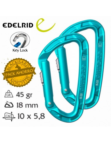 pack 2 pure slider (icemint) - mosquetón cierre slider - edelrid