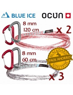 pack 5 cintas extensibles mission-hawk (3 x 60cm + 2 x 120cm) - blue ice / ocun