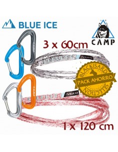 pack 3 cintas extensibles 60cm + 1 cinta extensible 120 cm - blue ice / camp