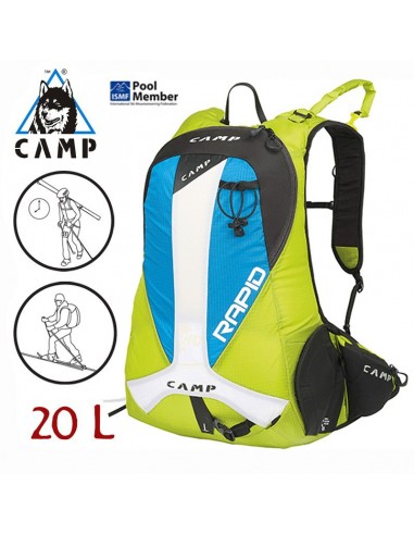 rapid - mochila esquí de travesía 20L (black/green) - camp
