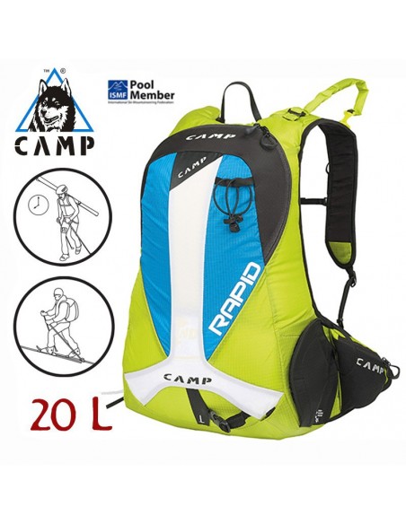 rapid - mochila esquí de travesía 20L (black/green) - camp