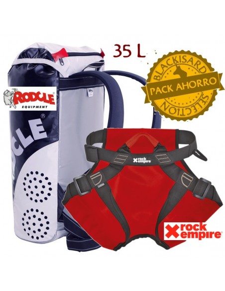 Pack ahorro barrancos con arnés Canyon de Rock Empire más mochila Gorgonchon de Rodcle.