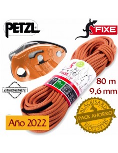 pack siurana 9,6mm 80 m endurance + grigri - fixe/petzl