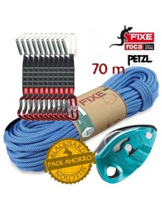 Pack ahorro cuerda sport 70m, 10 cintas montgrony express wide y grigri