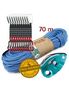 Pack ahorro cuerda sport 70m, 10 cintas montgrony express wide y grigri 2