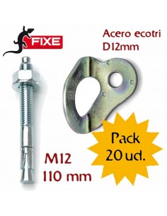 pack 20 plaquetas ecotri d12mm + 20 parabolts m12x90 mm - fixe