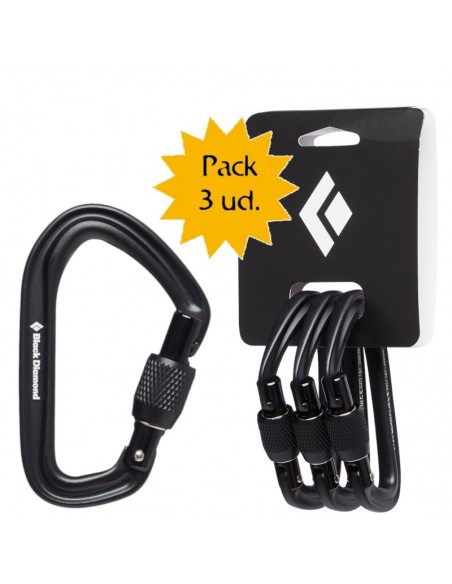 Pack tres hotforge screwgate black de Black Diamond