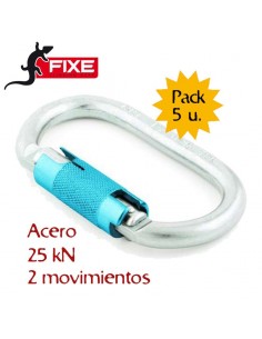 Pack 5 Adur Twist - Mosquetón simétrico acero dos movimientos - Fixe