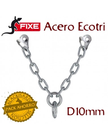 Pack 3 reuniones en V con doble anilla acero zincado Ecotri D10mm - Fixe
