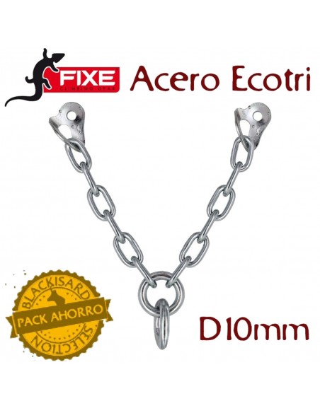 Pack 3 reuniones en V con doble anilla acero zincado Ecotri D10mm - Fixe