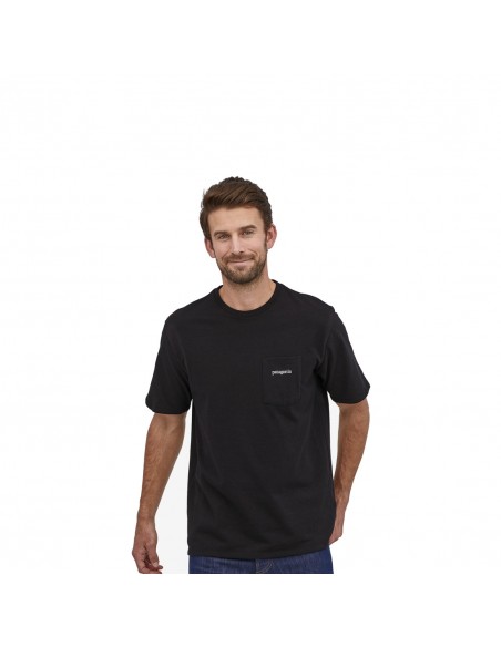 M\'s Line Logo Ridge Pocket T-shirt (Black)-Patagonia