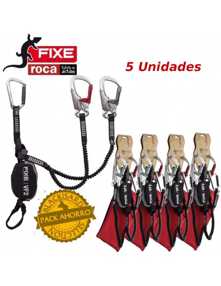 Pack 5 Ferratum VF2 con cabo de descanso - Disipador para via ferrata - Fixe